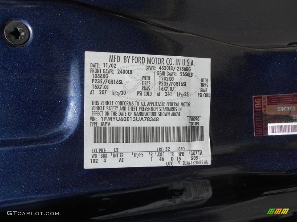 2003 Explorer Sport XLT - True Blue Metallic / Midnight Gray photo #26