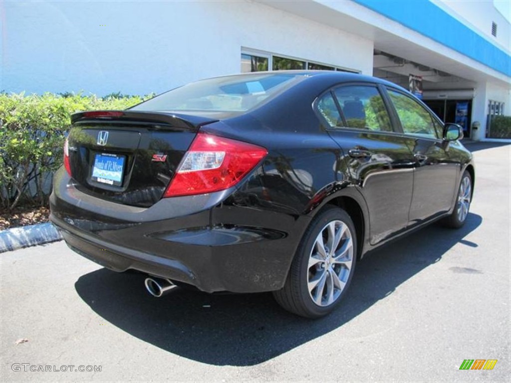 2012 Civic Si Sedan - Crystal Black Pearl / Black photo #3