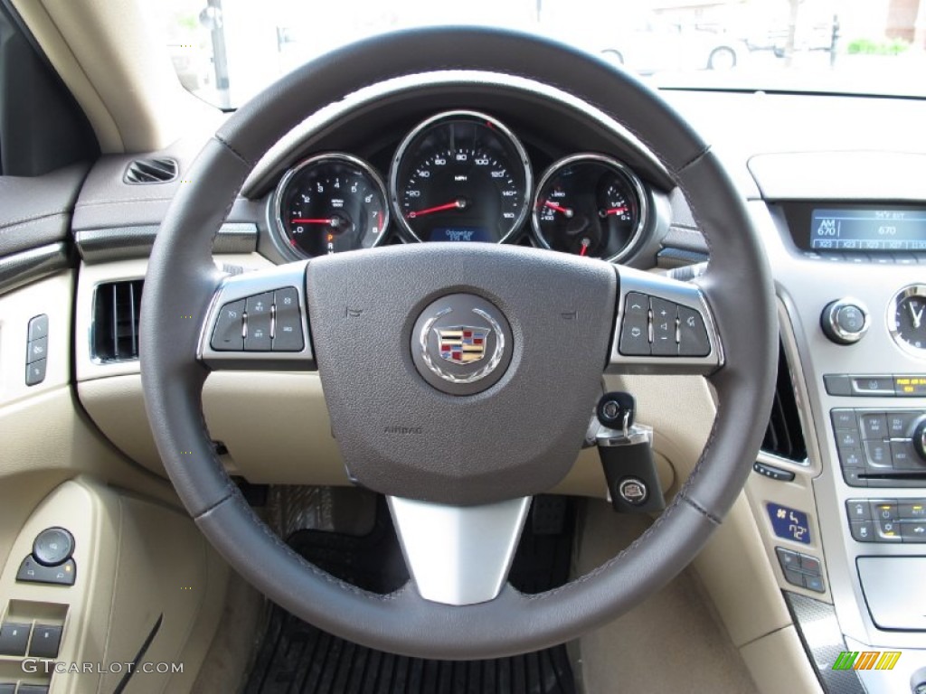 2011 Cadillac CTS 4 3.6 AWD Sedan Cashmere/Cocoa Steering Wheel Photo #64382928