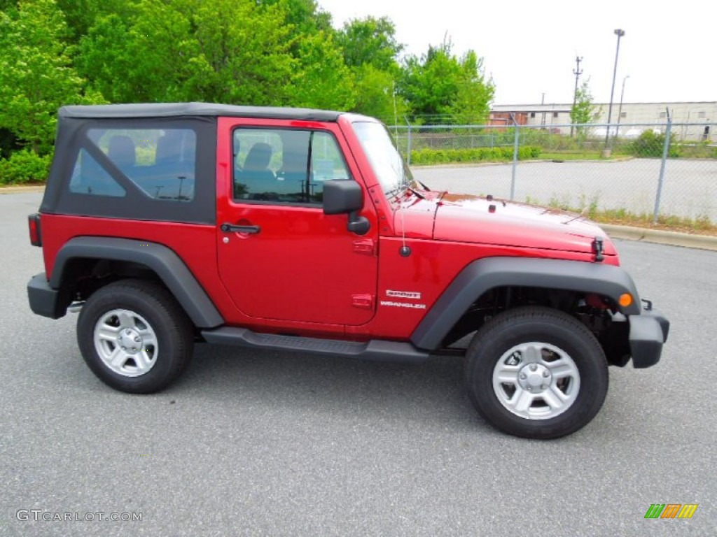 2012 Wrangler Sport S 4x4 - Deep Cherry Red Crystal Pearl / Black photo #3