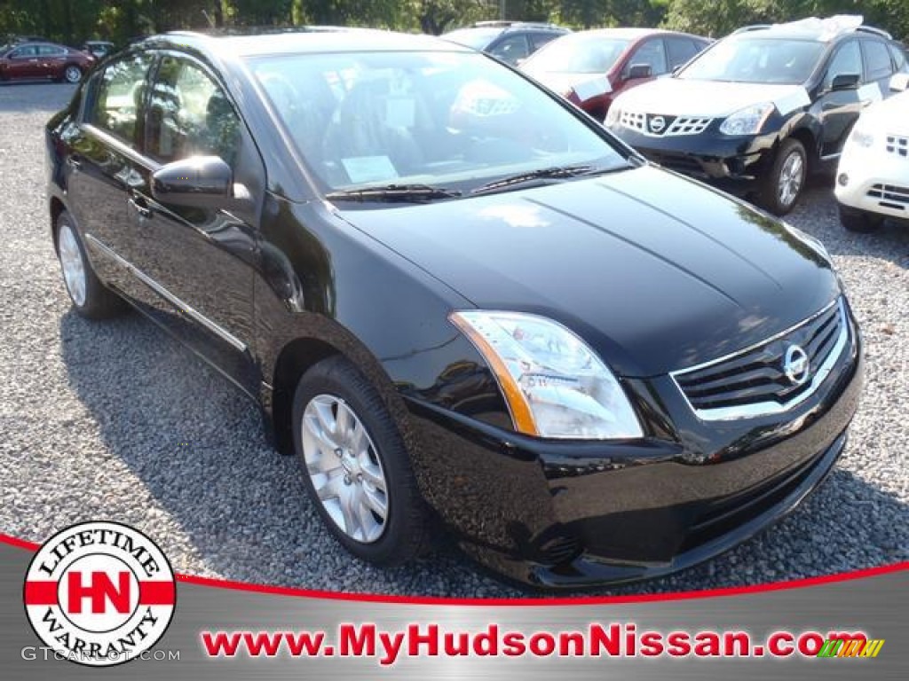 2012 Sentra 2.0 S - Super Black / Charcoal photo #1