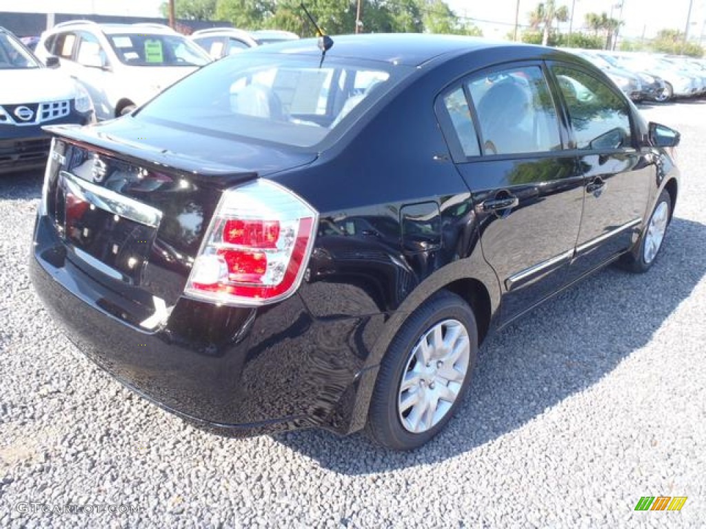 2012 Sentra 2.0 S - Super Black / Charcoal photo #3