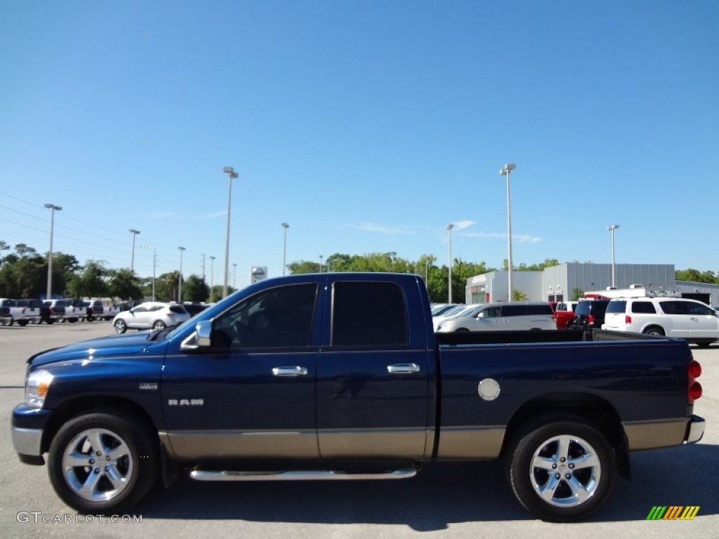 2008 Ram 1500 Big Horn Edition Quad Cab - Patriot Blue Pearl / Medium Slate Gray photo #2