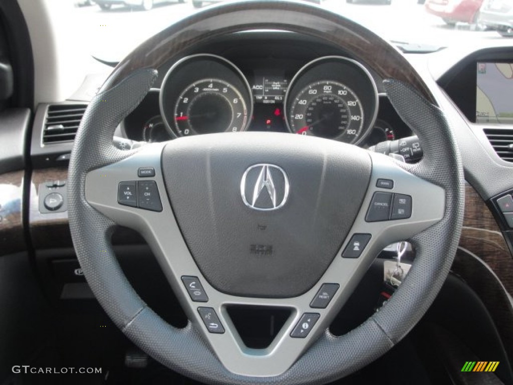 2010 Acura MDX Advance Taupe Gray Steering Wheel Photo #64401716