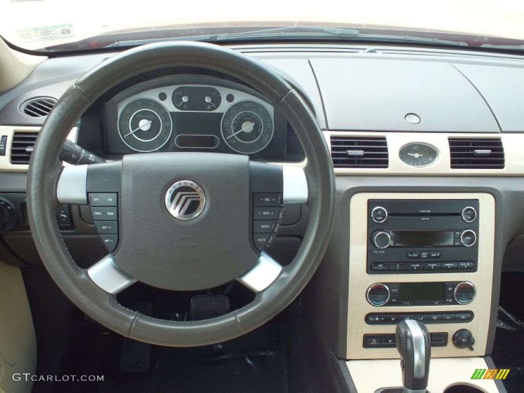 2008 Mercury Sable Sedan Medium Light Stone Steering Wheel Photo #64407256