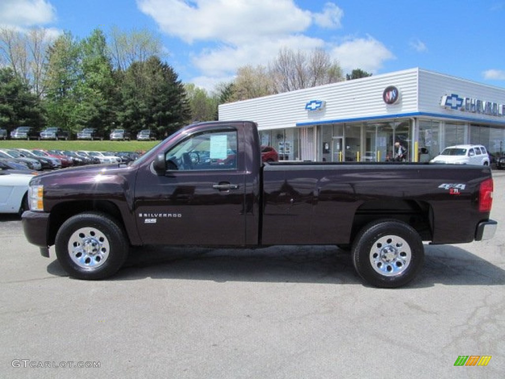 2009 Silverado 1500 LS Regular Cab 4x4 - Dark Cherry Red Metallic / Dark Titanium photo #2