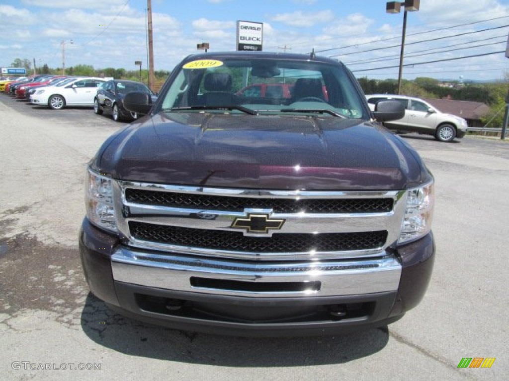 2009 Silverado 1500 LS Regular Cab 4x4 - Dark Cherry Red Metallic / Dark Titanium photo #11