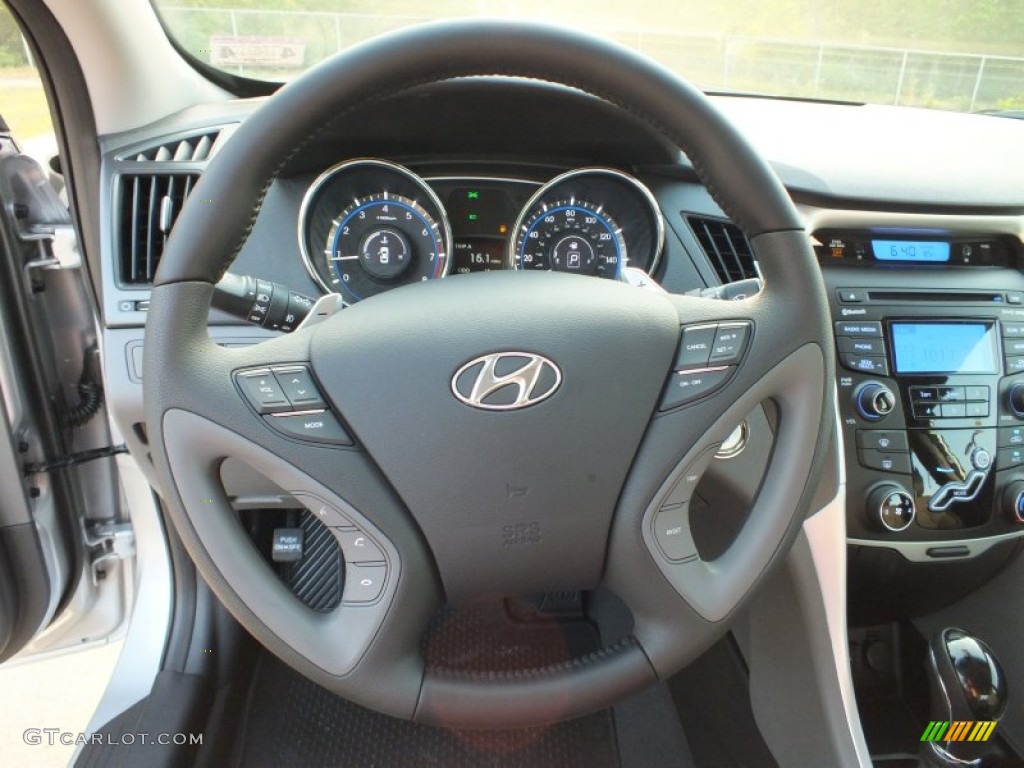 2013 Hyundai Sonata SE Gray Steering Wheel Photo #64408909