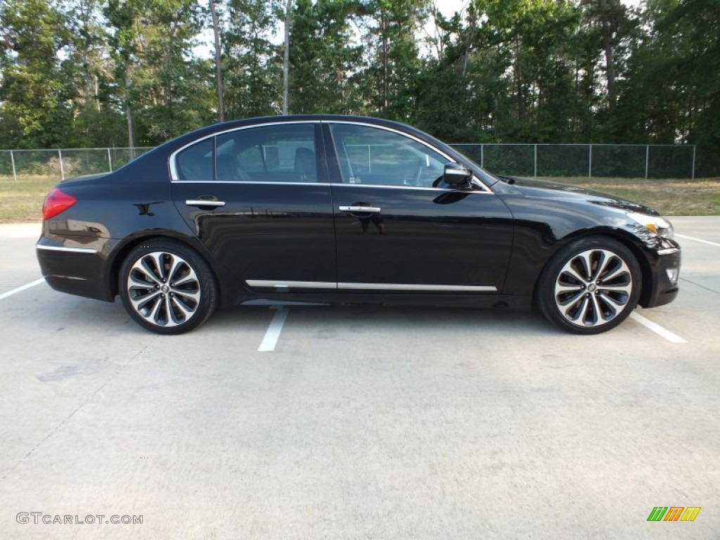 Black Noir Pearl 2012 Hyundai Genesis 5.0 R Spec Sedan Exterior Photo #64408972