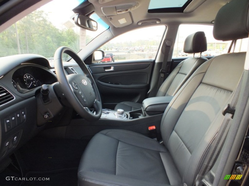 Jet Black Interior 2012 Hyundai Genesis 5.0 R Spec Sedan Photo #64408981