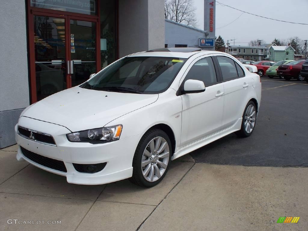 2009 Lancer GTS - Wicked White Satin / Black photo #1