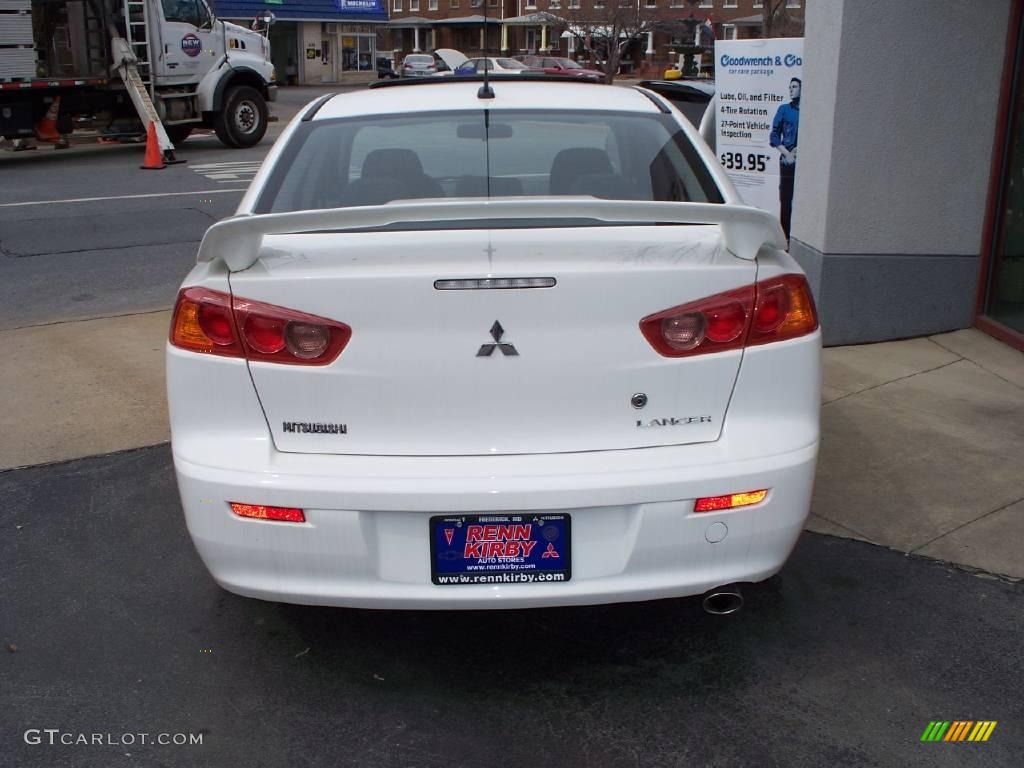 2009 Lancer GTS - Wicked White Satin / Black photo #4
