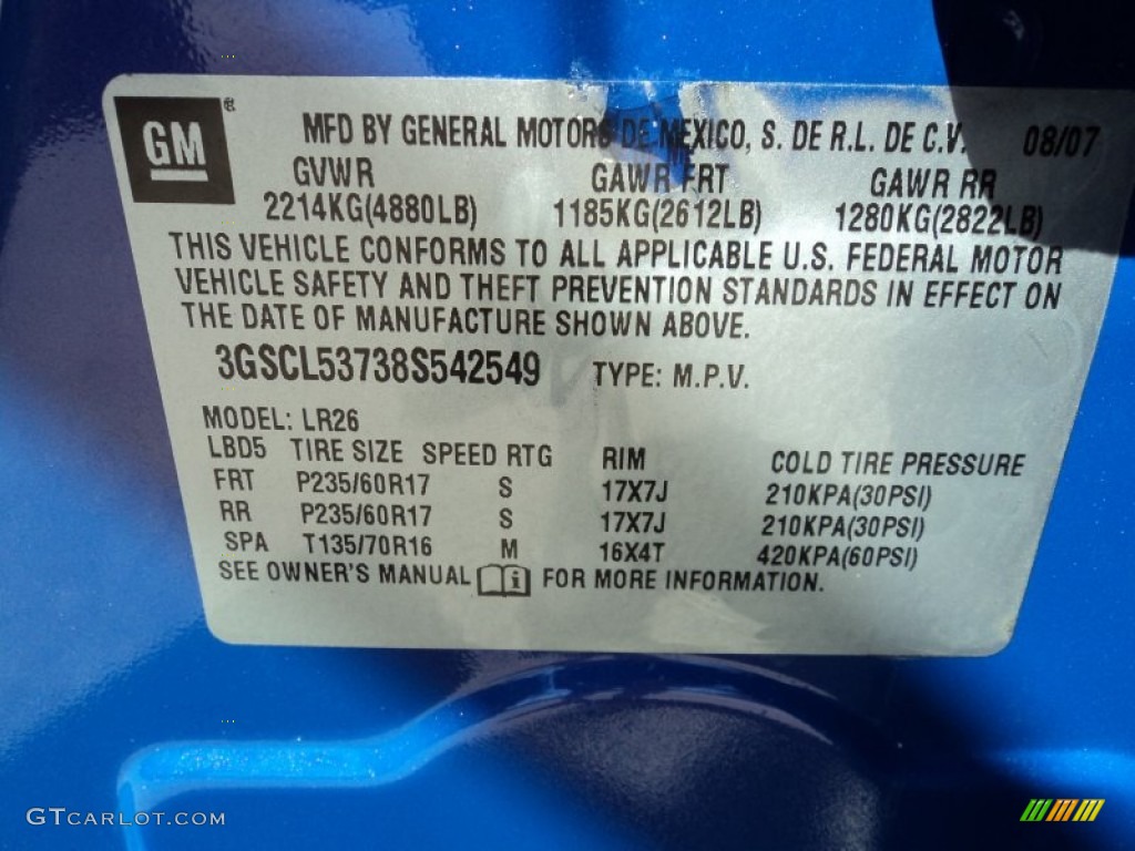 2008 VUE XR - Mystic Blue / Gray photo #30