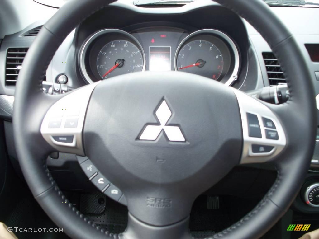 2009 Lancer GTS - Wicked White Satin / Black photo #9