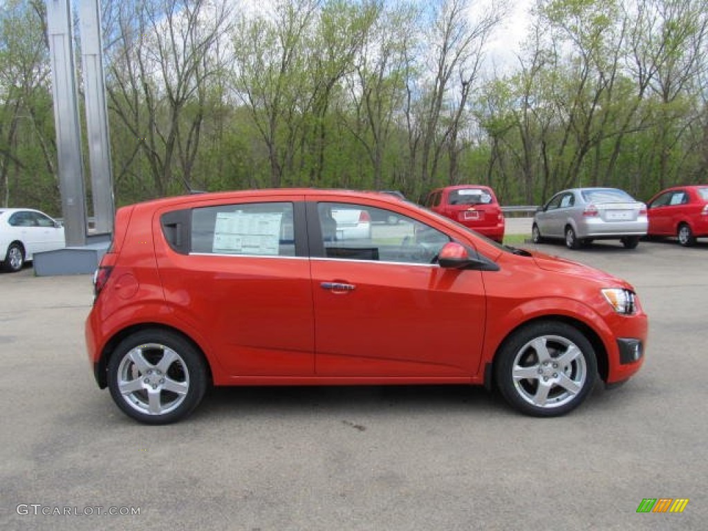 Inferno Orange Metallic 2012 Chevrolet Sonic LTZ Hatch Exterior Photo #64414334