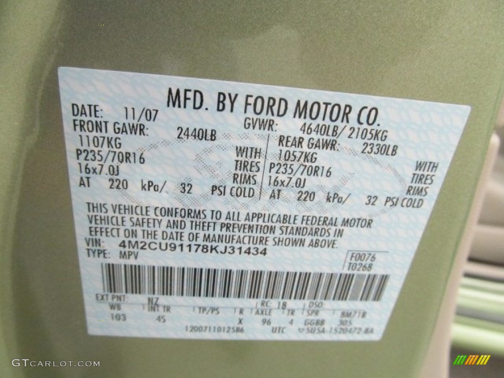 2008 Mariner V6 4WD - Kiwi Green / Stone photo #19