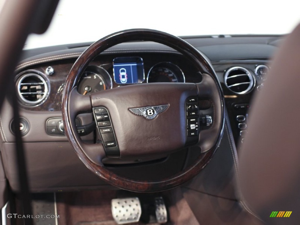 2009 Bentley Continental Flying Spur Mulliner Burnt Oak Steering Wheel Photo #64430131