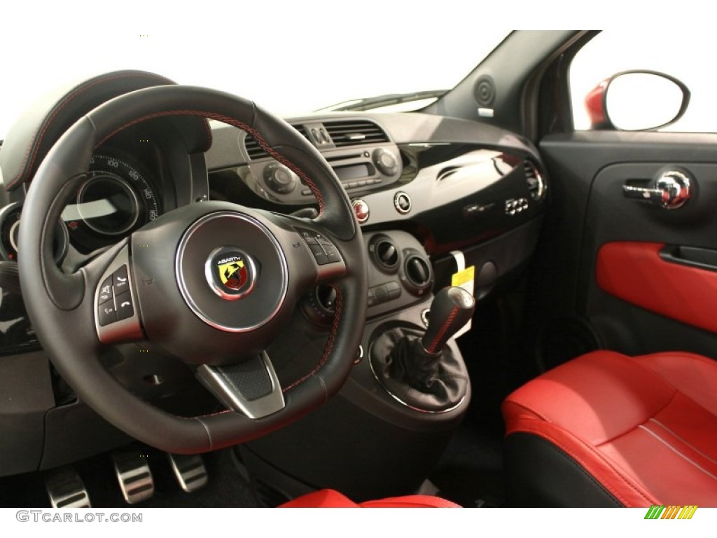 2012 Fiat 500 Abarth Abarth Rosso Leather (Red) Dashboard Photo #64431272