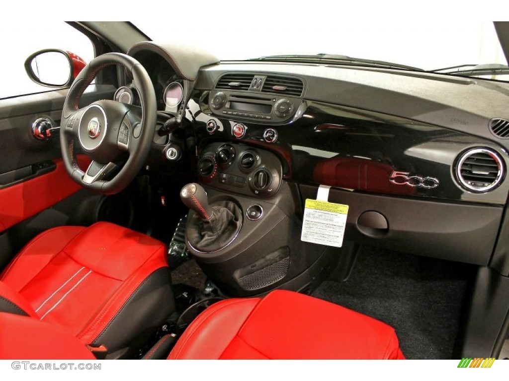 2012 Fiat 500 Abarth Abarth Rosso Leather (Red) Dashboard Photo #64431356
