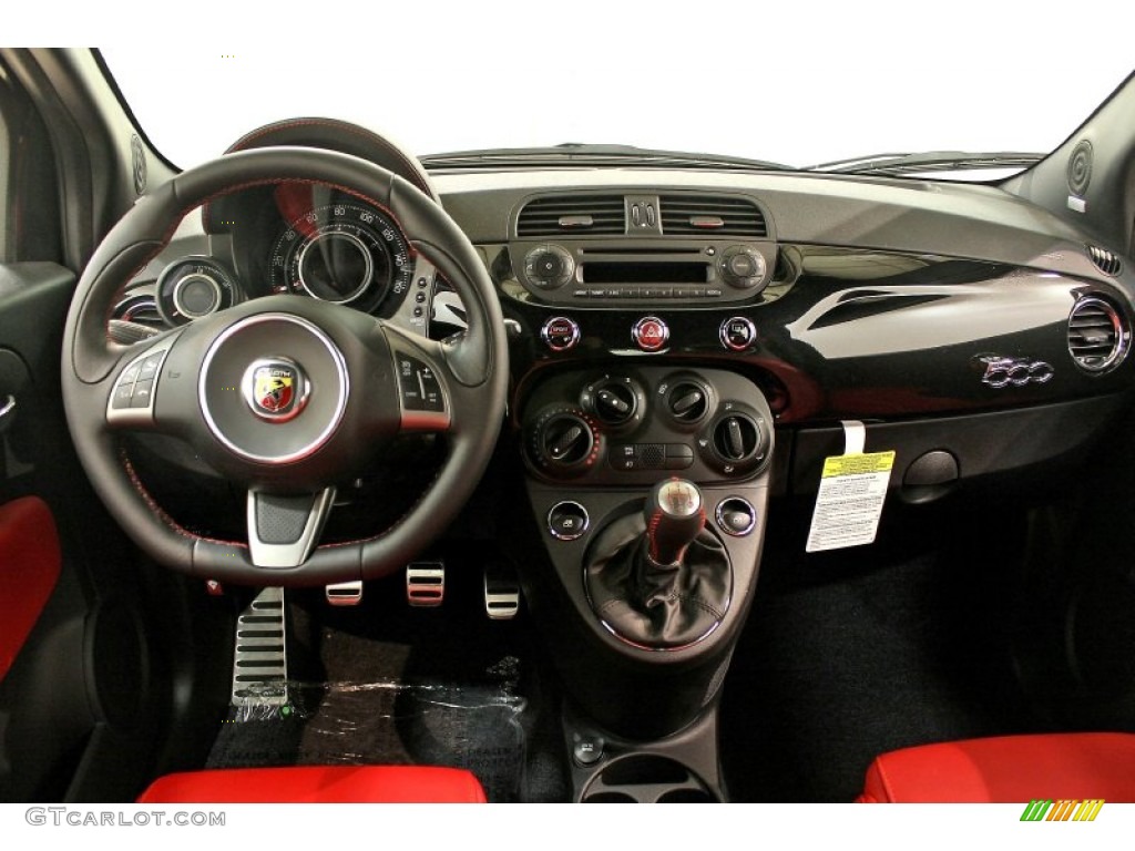 2012 Fiat 500 Abarth Abarth Rosso Leather (Red) Dashboard Photo #64431386