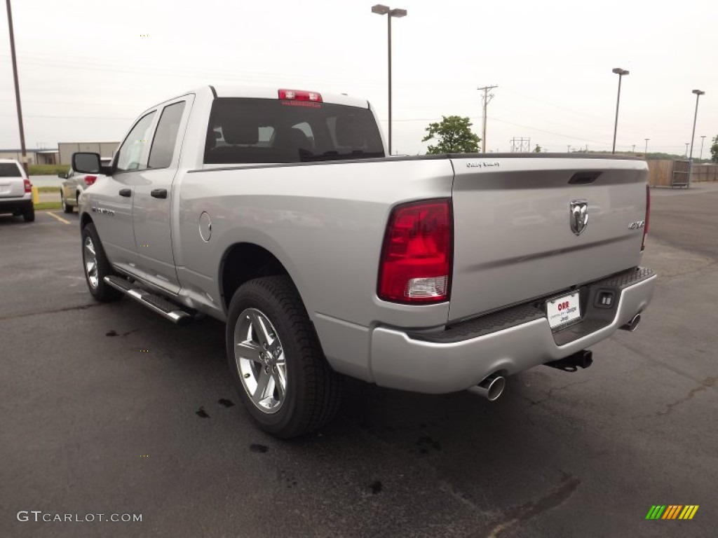 2012 Ram 1500 Express Quad Cab 4x4 - Bright Silver Metallic / Dark Slate Gray/Medium Graystone photo #7