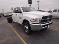 2012 Bright White Dodge Ram 3500 HD ST Crew Cab 4x4 Dually Chassis  photo #3