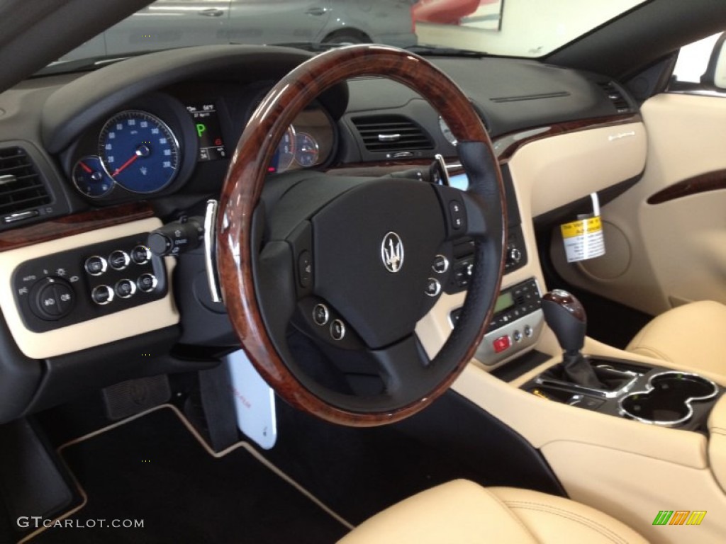 2012 Maserati GranTurismo Convertible GranCabrio Sabbia Steering Wheel Photo #64434644