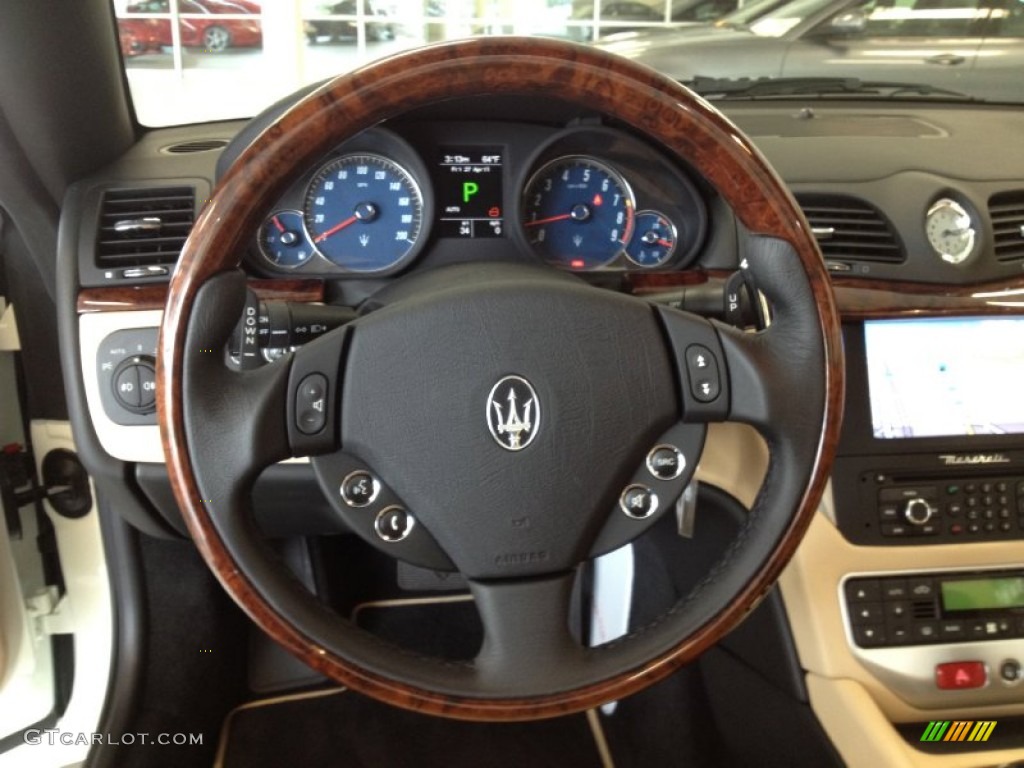 2012 Maserati GranTurismo Convertible GranCabrio Sabbia Steering Wheel Photo #64434662