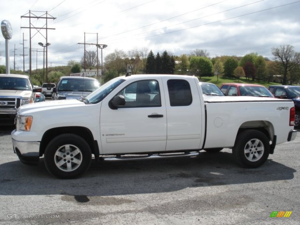 2008 Sierra 1500 SLE Extended Cab 4x4 - Summit White / Dark Titanium photo #5