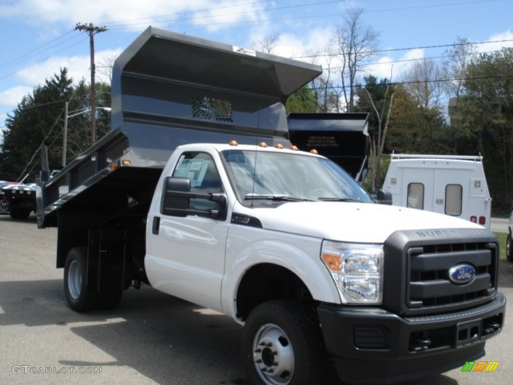 2012 F350 Super Duty XL Regular Cab 4x4 Dump Truck - Oxford White / Steel photo #2