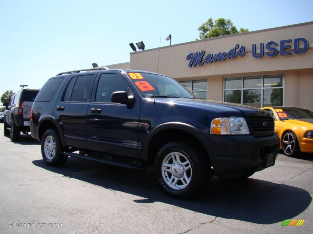 2003 Explorer XLS 4x4 - True Blue Metallic / Graphite Grey photo #2