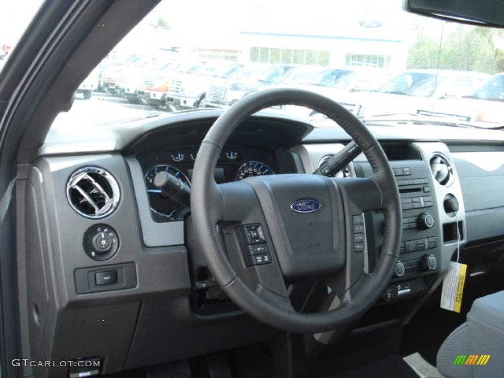 2012 Ford F150 XLT Regular Cab 4x4 Steel Gray Steering Wheel Photo #64436808