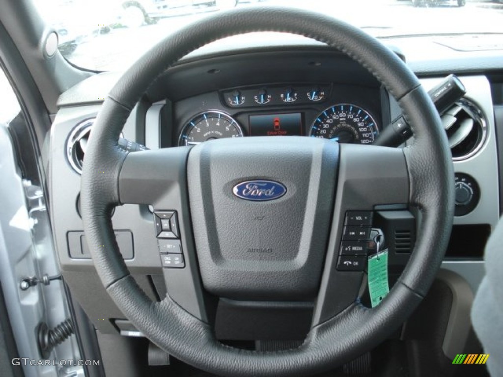 2012 Ford F150 XLT Regular Cab 4x4 Steel Gray Steering Wheel Photo #64436871