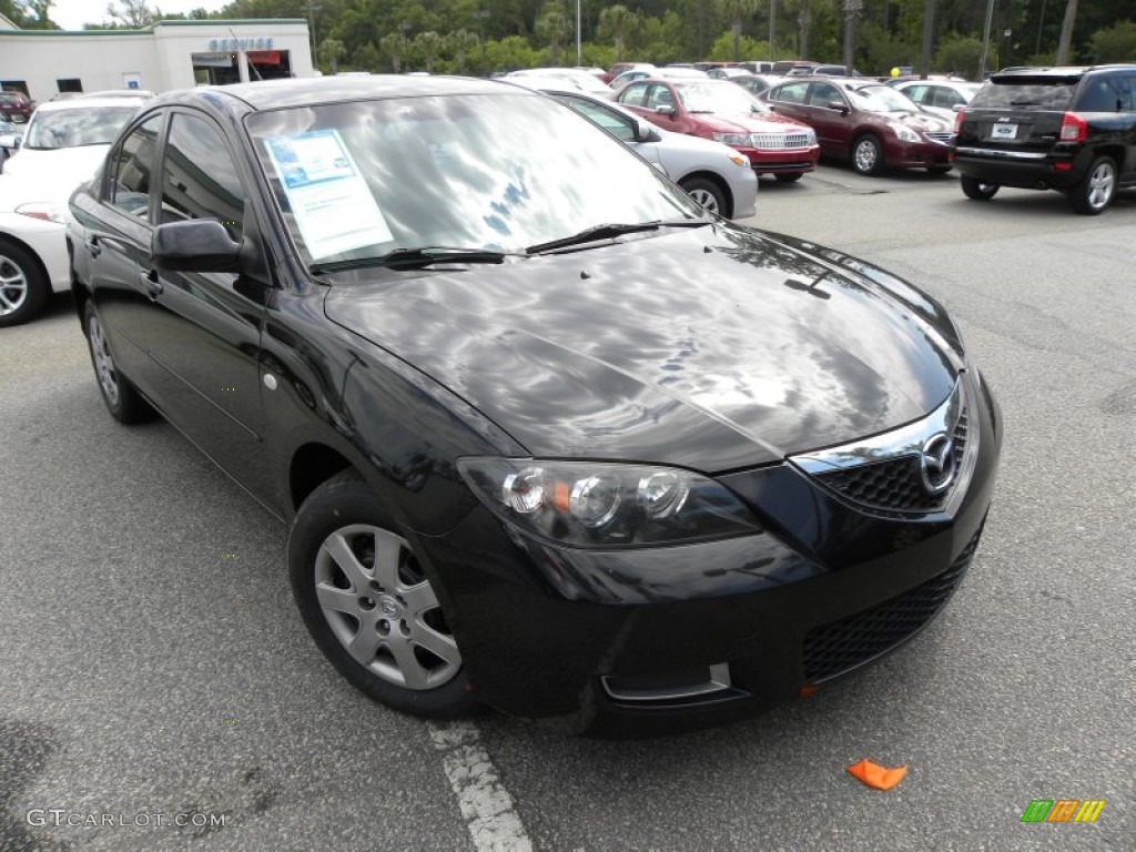 2008 MAZDA3 i Sport Sedan - Black Mica / Black photo #1