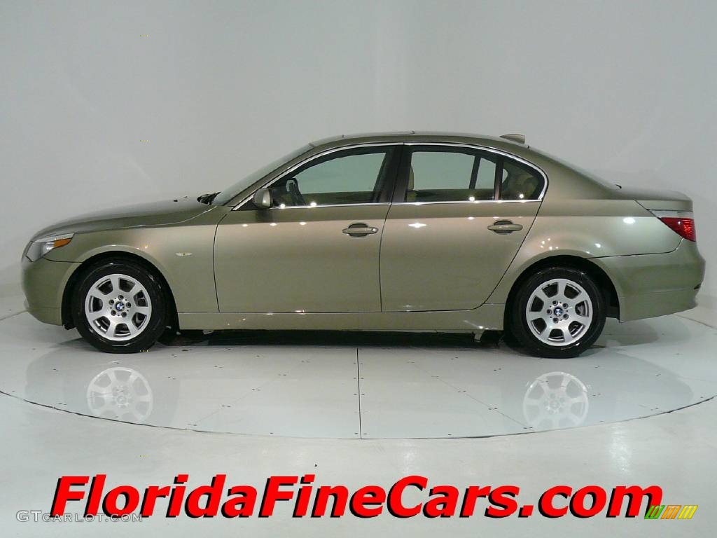 2004 5 Series 525i Sedan - Olivine Green Metallic / Beige photo #3