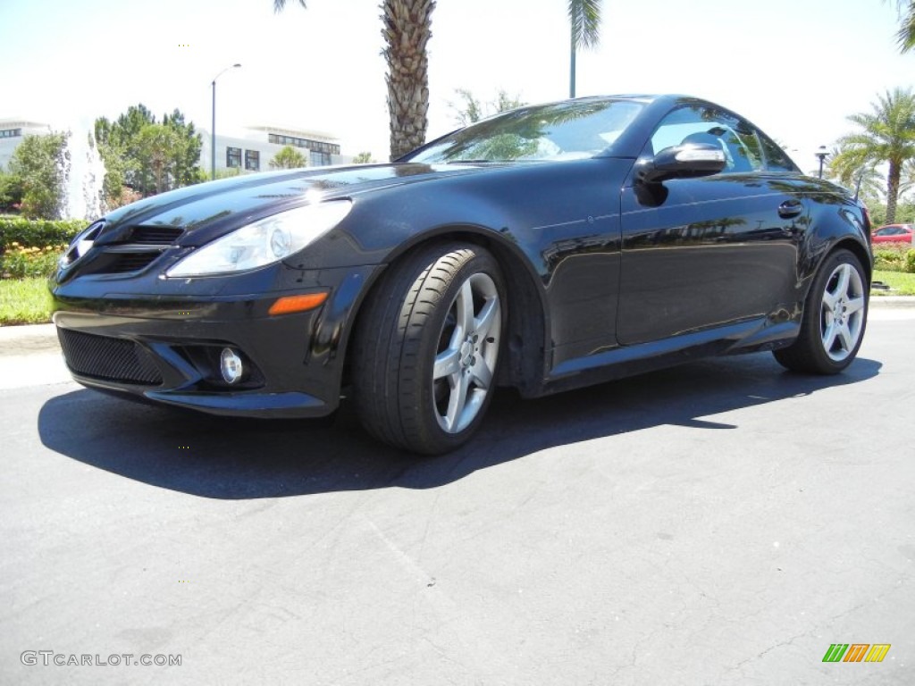 2008 SLK 350 Roadster - Black / Black photo #2