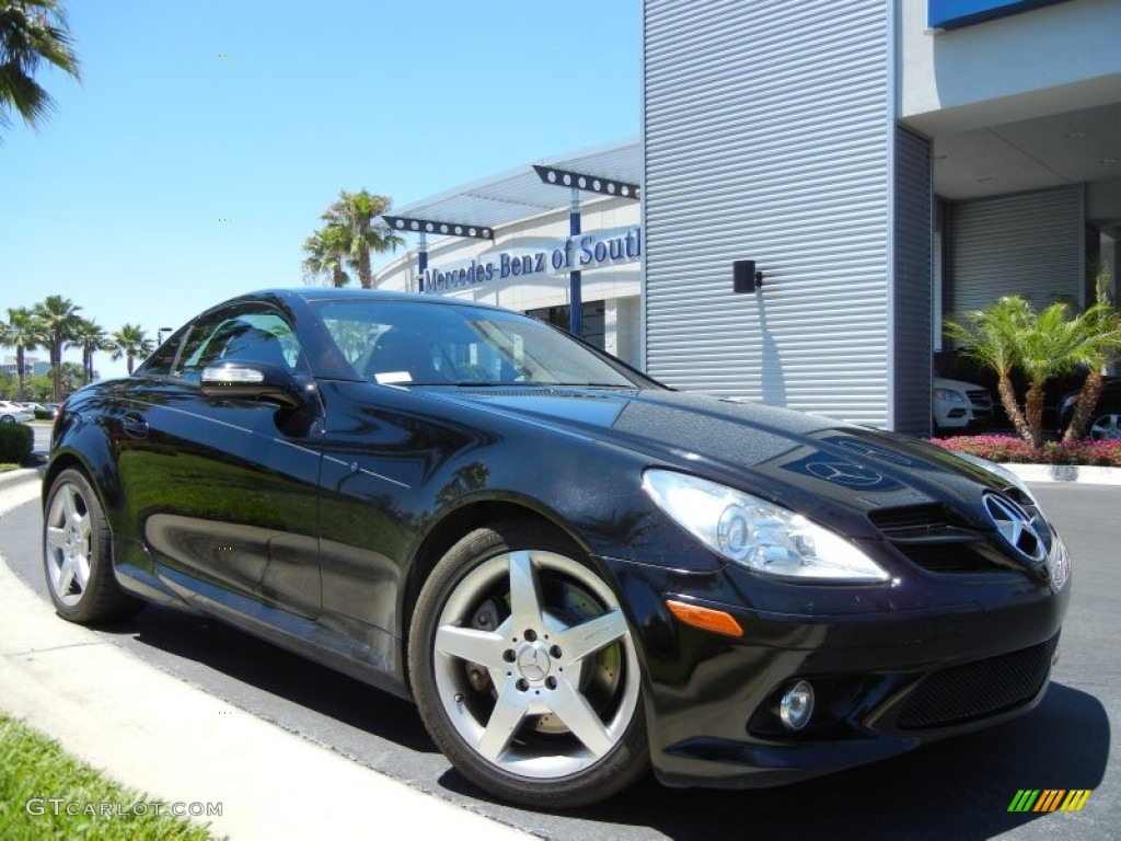 2008 SLK 350 Roadster - Black / Black photo #4