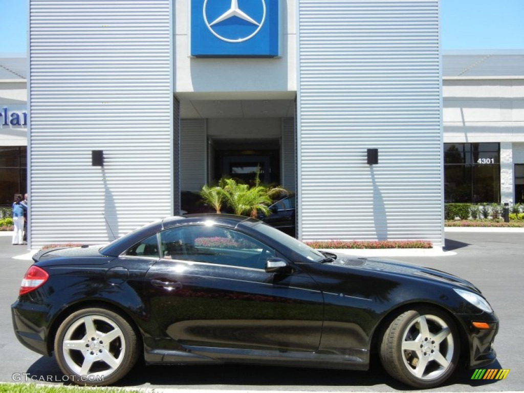 2008 SLK 350 Roadster - Black / Black photo #5