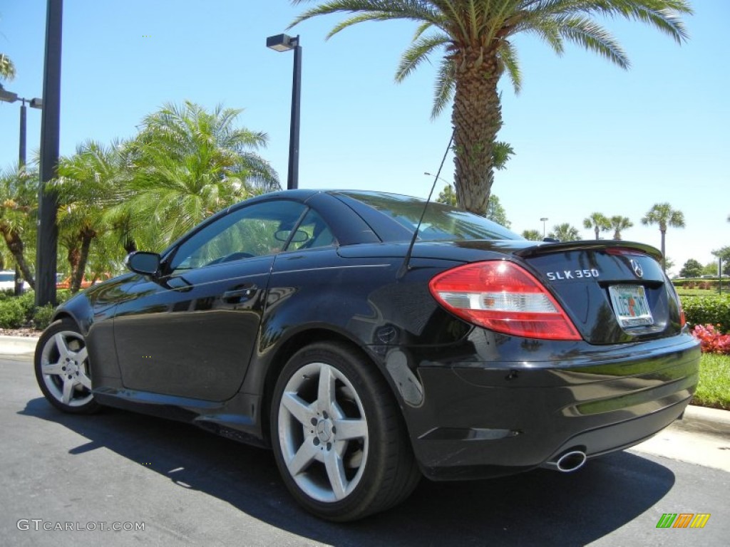 2008 SLK 350 Roadster - Black / Black photo #8