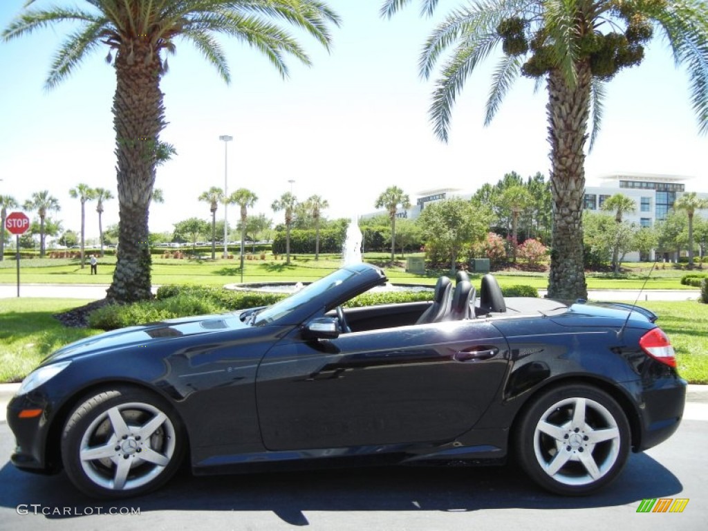 2008 SLK 350 Roadster - Black / Black photo #9