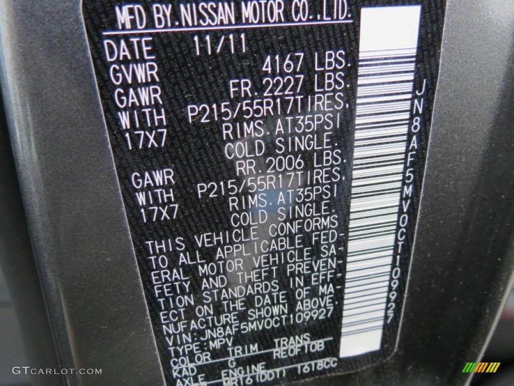2012 Juke SL AWD - Gun Metallic / Black/Red Leather/Silver Trim photo #20