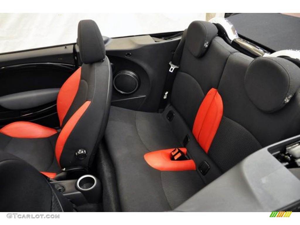 Black/Rooster Red Interior 2009 Mini Cooper S Convertible Photo #64441227