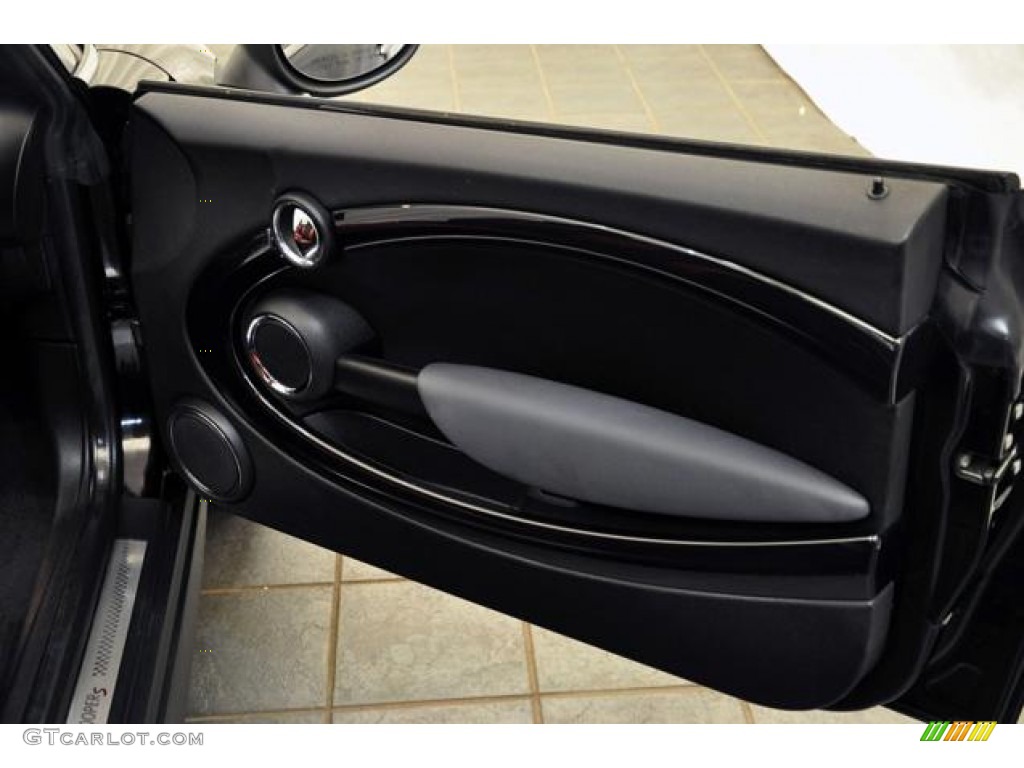 2009 Mini Cooper S Convertible Black/Rooster Red Door Panel Photo #64441269
