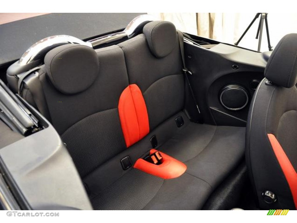 Black/Rooster Red Interior 2009 Mini Cooper S Convertible Photo #64441289