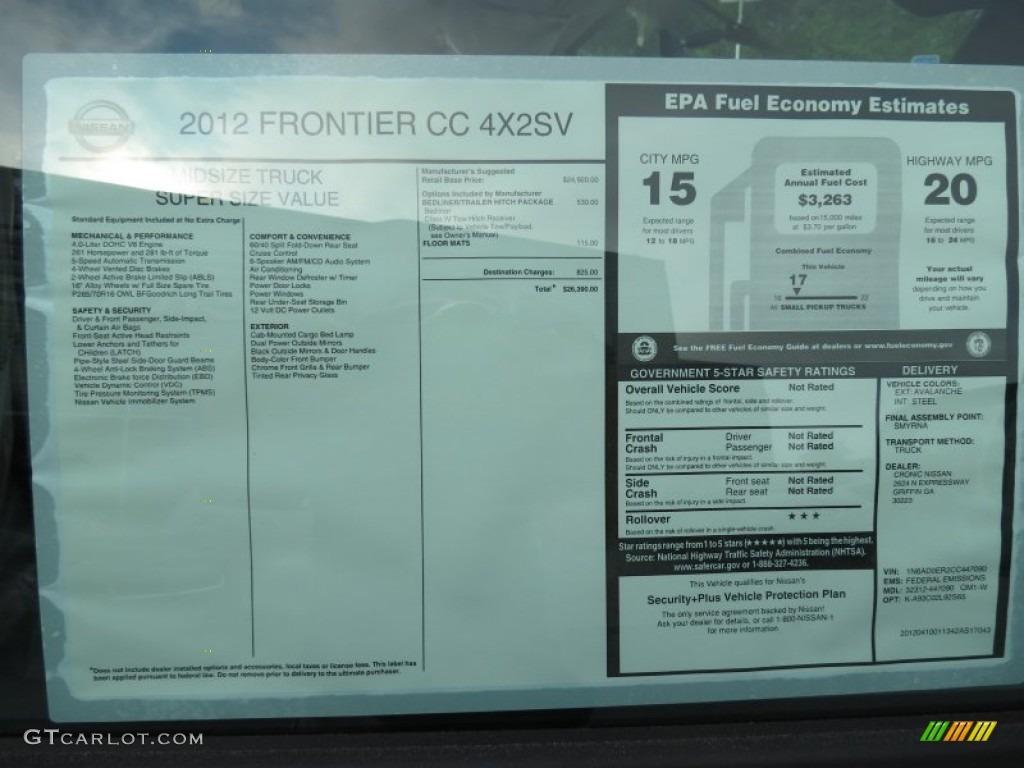 Nissan frontier window sticker #9