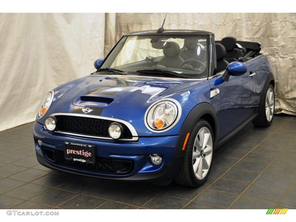 2012 Cooper S Convertible - Lightning Blue Metallic / Carbon Black photo #1