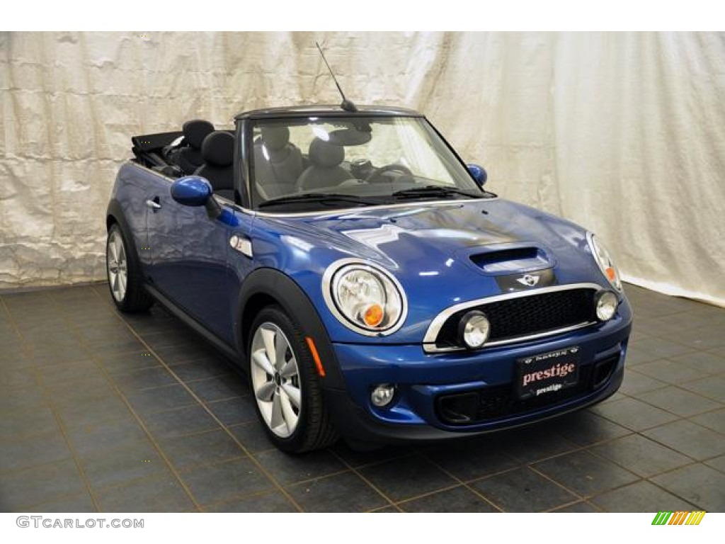 2012 Cooper S Convertible - Lightning Blue Metallic / Carbon Black photo #12