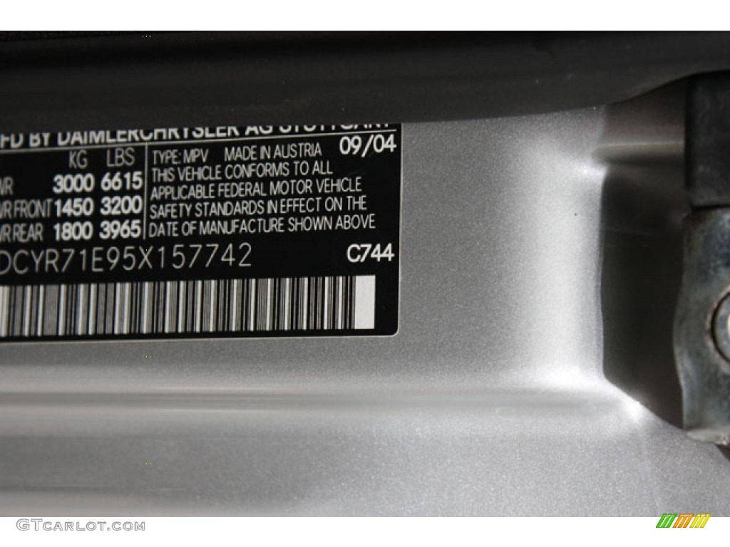 2005 G Color Code 744 for Brilliant Silver Metallic Photo #64442604
