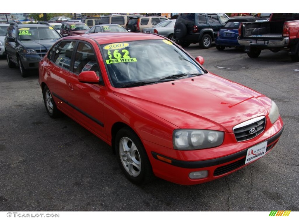 2001 Elantra GT - Cardinal Red / Gray photo #3