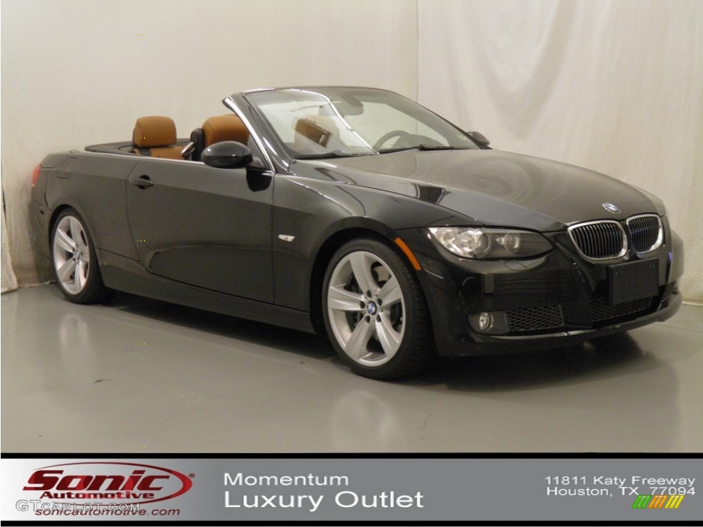 2008 3 Series 335i Convertible - Black Sapphire Metallic / Saddle Brown/Black photo #1